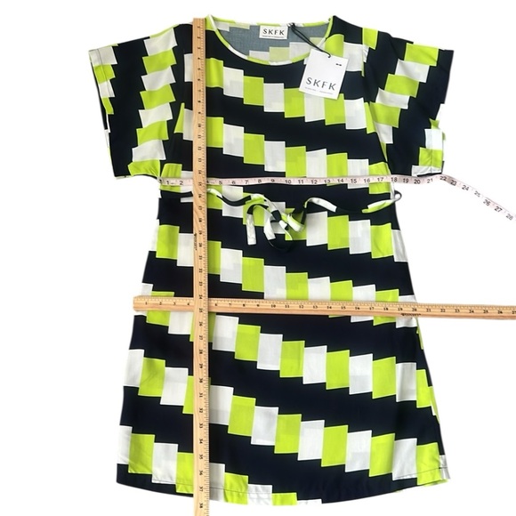NWT SKFK Laide Eco Vera Green Blue White Short Sleeve Dress EU 38 US 6 Reg. $165 - Picture 12 of 12